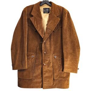 Vintage BRAD WHITNEY Jacket Mens 42 Rust Corduroy Western Blazer Rockabilly 80s